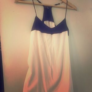 Gorgeous silk top with rhinestone straps